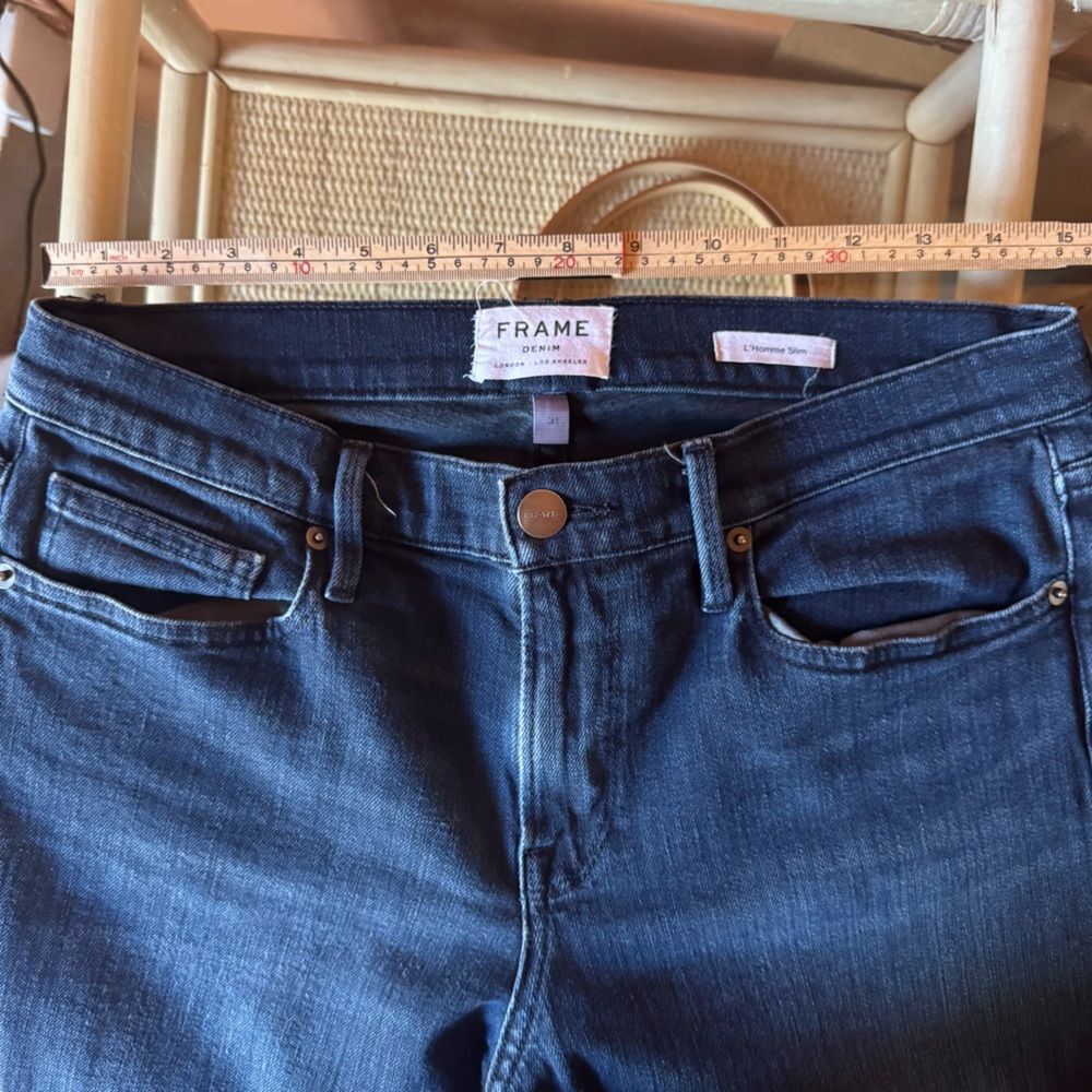 FRAME L’Homme Slim Jeans 31 Placid Dark Blue Made in USA - Picture 9 of 10